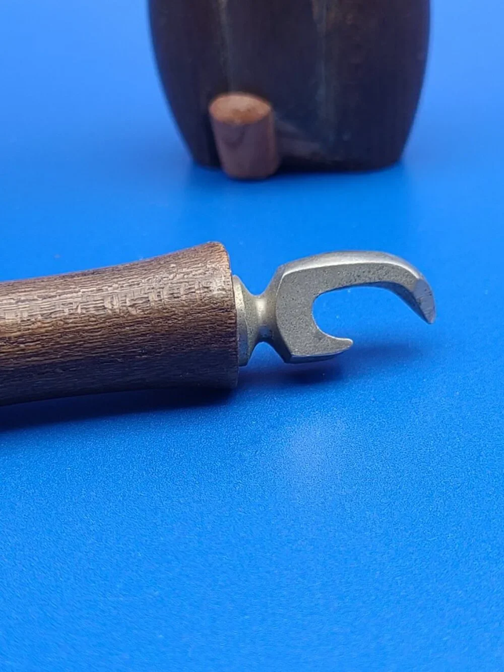 MCM Barware Wood Cheeky Cat Corkscrew plus Japan Miniature Cat AS IS